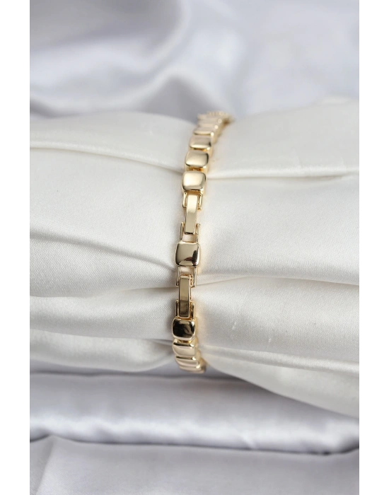 14K Gold Renk Kaplama Zirkon Taşlı CM Kadın Bileklik