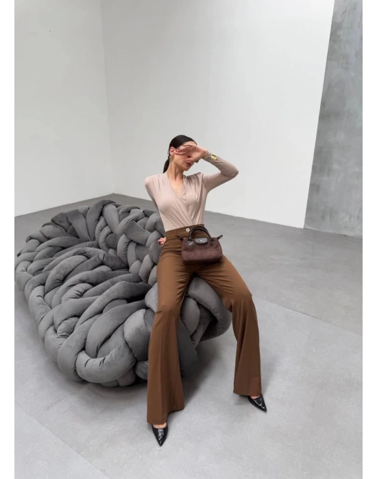 230 Gr Poly Viscose Full Lycra İspanyol Paça Pantolon