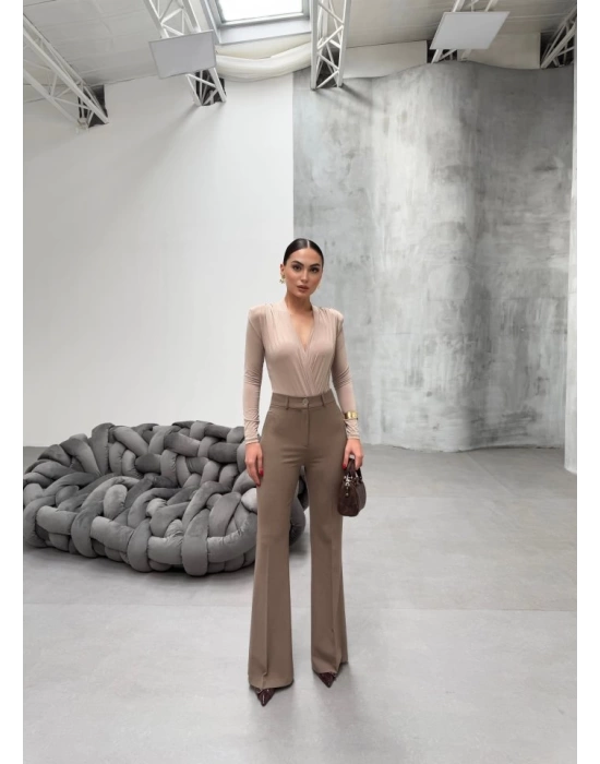 230 Gr Poly Viscose Full Lycra İspanyol Paça Pantolon
