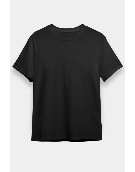 24/1 Düz Arka Sizin Tasarımınız Oversize T-shirt - Siyah