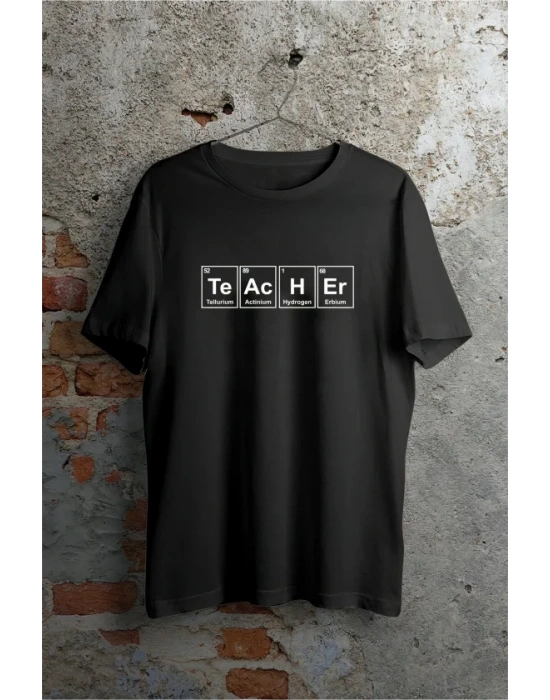 24 Kasım Kimya Öğretmeni Hediyesi Baskılı Bisiklet Yaka T-shirt - Beyaz