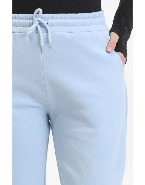 3 iplik şardonlu paça lastikli eşofman bebe mavi is001