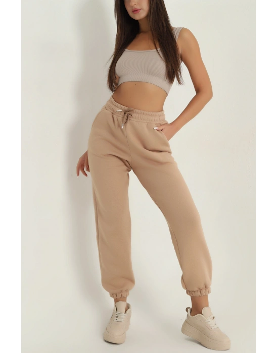 3 iplik şardonlu paça lastikli eşofman bisküvi is001