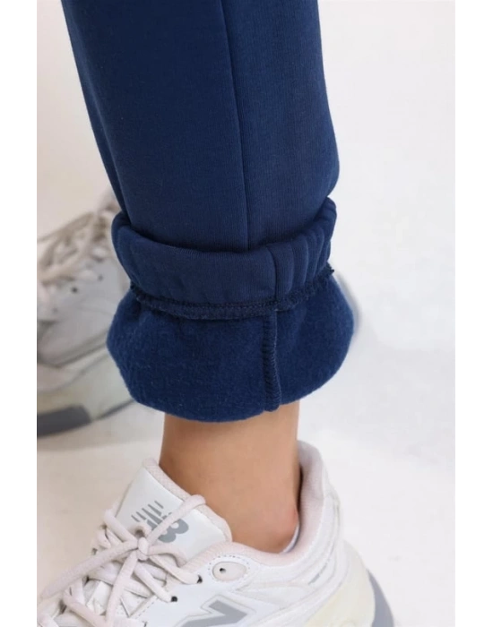 3 iplik şardonlu paça lastikli eşofman lacivert is001