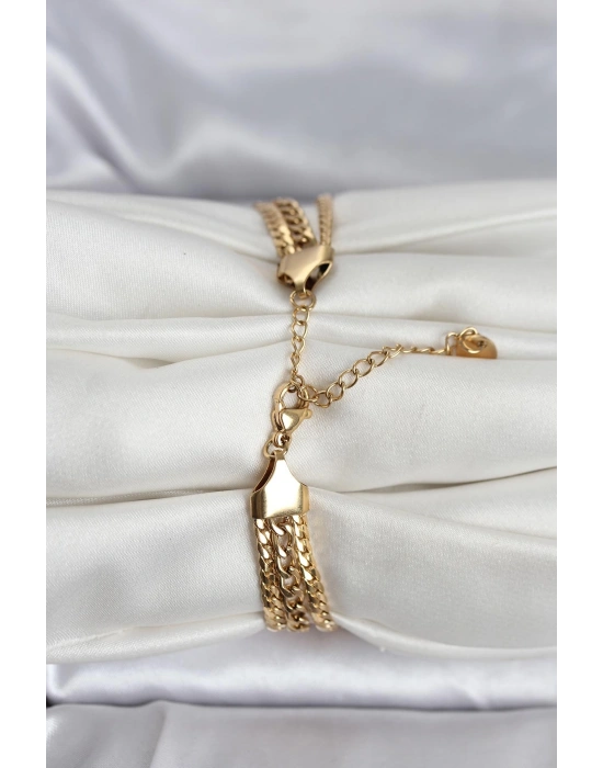 316L Çelik Gold Renk 3lü Kadın Bileklik