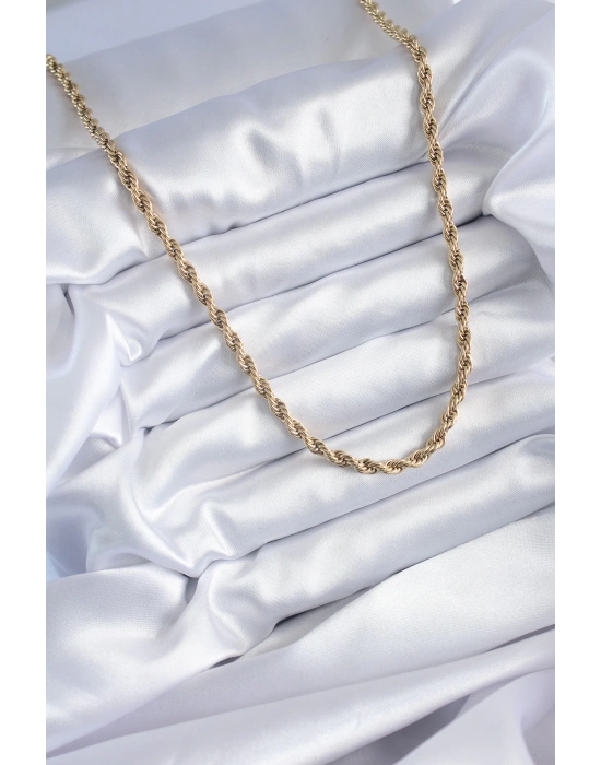 316L Çelik Gold Renk 60 cm Burgu Model Kadın Kolye