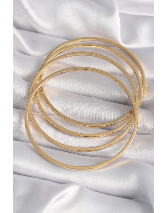 316L Çelik Gold Renk 4lü 60 mm Ajda Model Kadın Bilezik