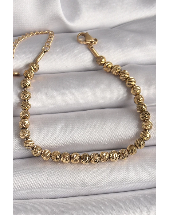 316L Çelik Gold Renk Dorika Model Kadın Bileklik
