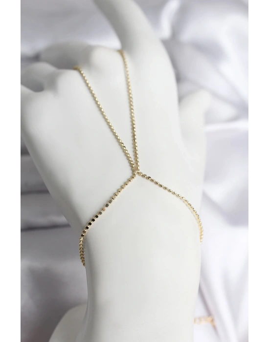 316L Çelik Gold Renk Ezme Zincir Model Kadın Şahmeran