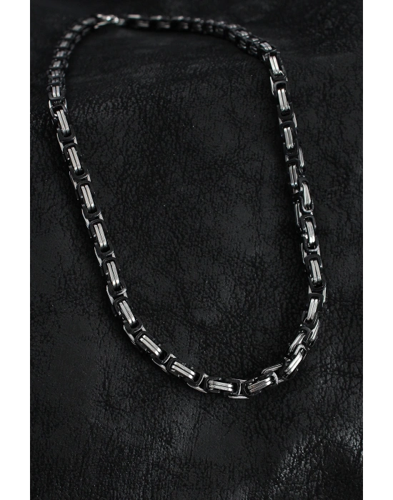 316L Çelik Kral Zincir Model Gümüş Renk Erkek Kolye