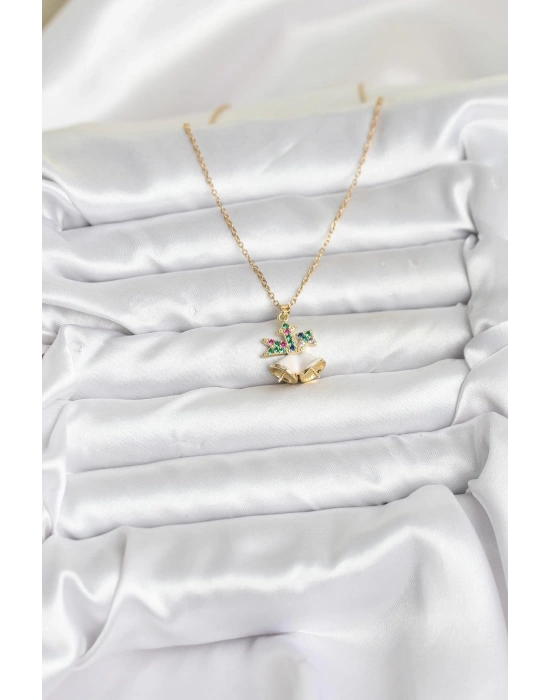 316L Çelik Zincir Gold Renk Chirtsmas Bell Model Yılbaşı Temalı Kadın Kolye