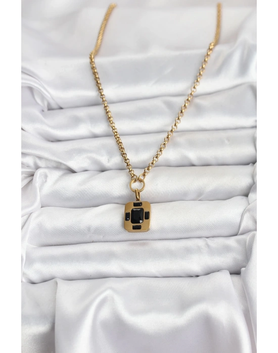 316L Çelik Zincir Gold Renk Vintage Model Kadın Kolye