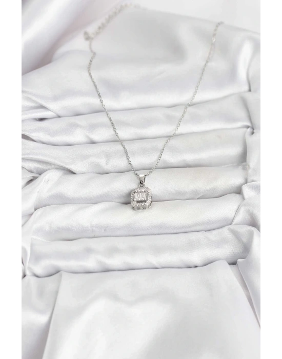 316L Çelik Zincir Gümüş Renk Baget Model Kadın Kolye