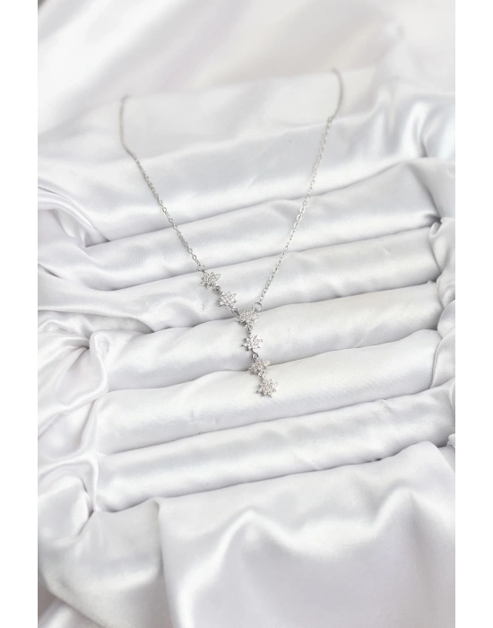 316L Çelik Zincir Gümüş Renk Kutup Yıldızı Model Kadın Kolye