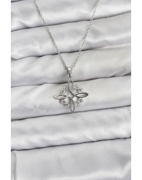 316L Çelik Zincir Gümüş Renk Sonsuzluk Model Zirkon Taşlı Kadın Kolye