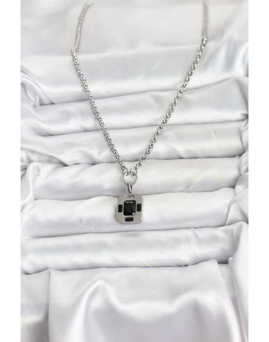 316L Çelik Zincir Gümüş Renk Vintage Model Kadın Kolye