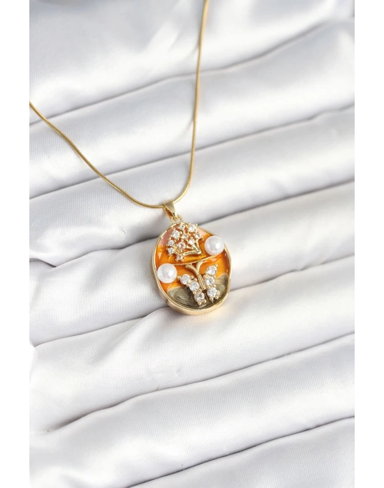 316L Çelik Zincir Kelebek Model Sanatsal Portre Kadın Kolye