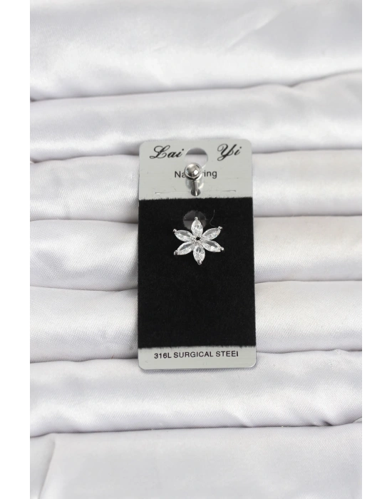 316L Cerrahi Çelik Lotus Model Göbek Piercing