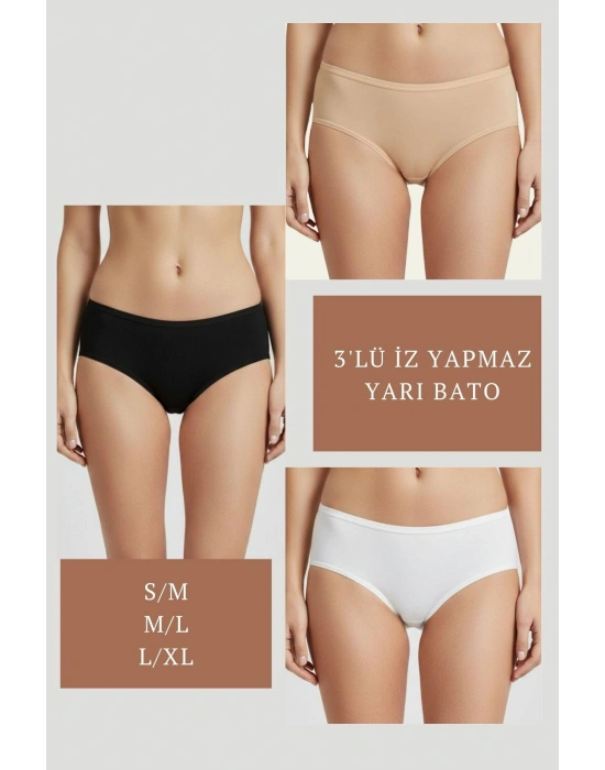 3LÜ SET KÜLOT-SİYAH-BEYAZ-TEN DOR2850