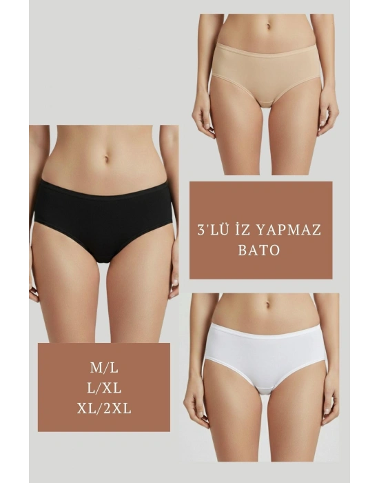 3LÜ SET KÜLOT-SİYAH-BEYAZ-TEN DOR2851