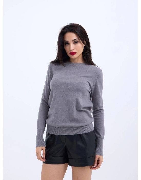 42281 TRİKO SALAŞ KAZAK-GRİ