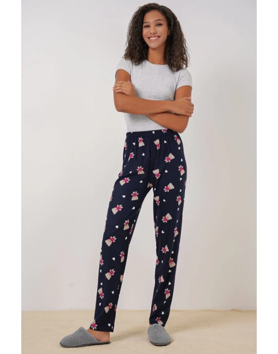 4323 Desenli Pijama Altı - L. Lacivert