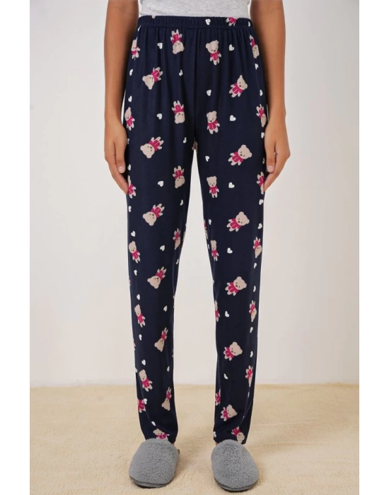 4323 Desenli Pijama Altı - L. Lacivert