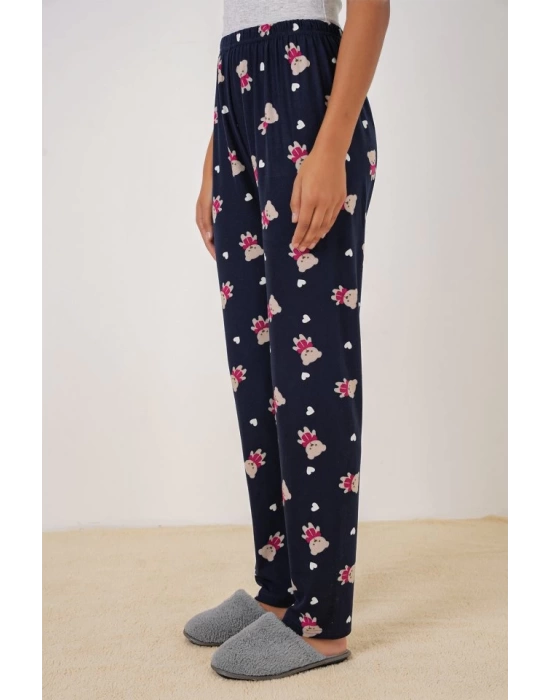 4323 Desenli Pijama Altı - L. Lacivert