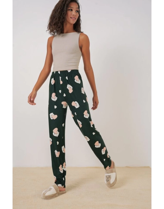 4323 Desenli Pijama Altı - Y.Zümrüt
