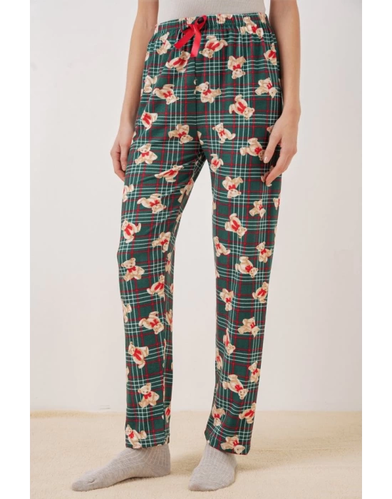 4323 Desenli Pijama Altı - Zümrüt Yeşili