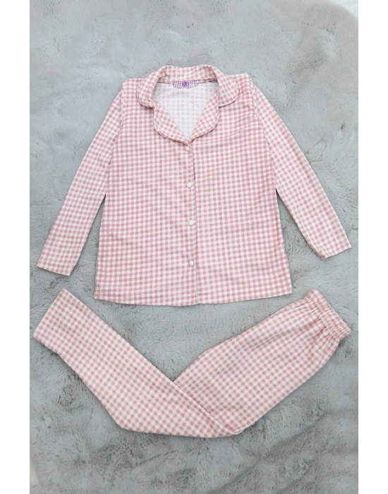 5-12 Yaş Çocuk Süet Pijama Takım Tozpembe - 30213.1048.