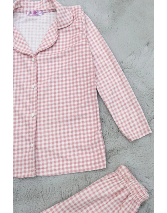 5-12 Yaş Çocuk Süet Pijama Takım Tozpembe - 30213.1048.