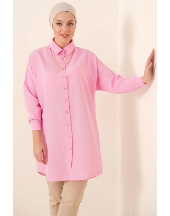5845 Tesettür Tunik - Pembe