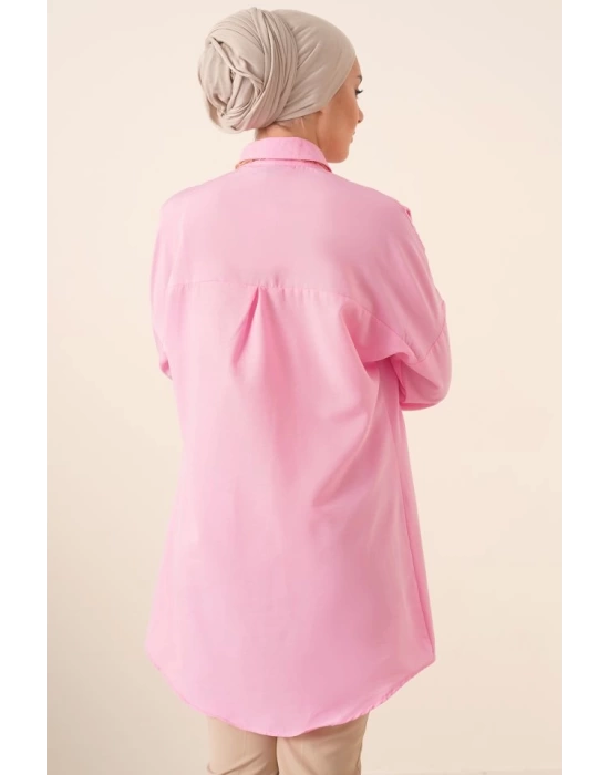 5845 Tesettür Tunik - Pembe