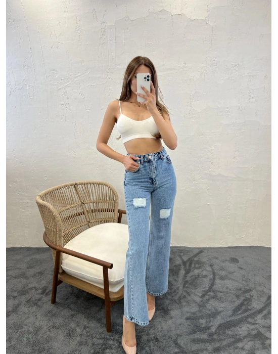 6373 DENİM SLIM PALAZZO FIT-MAVİ