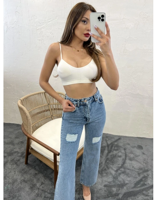 6373 DENİM SLIM PALAZZO FIT-MAVİ