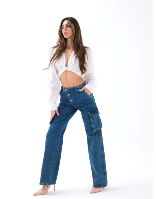 6519 KOT PANTOLON-MAVİ