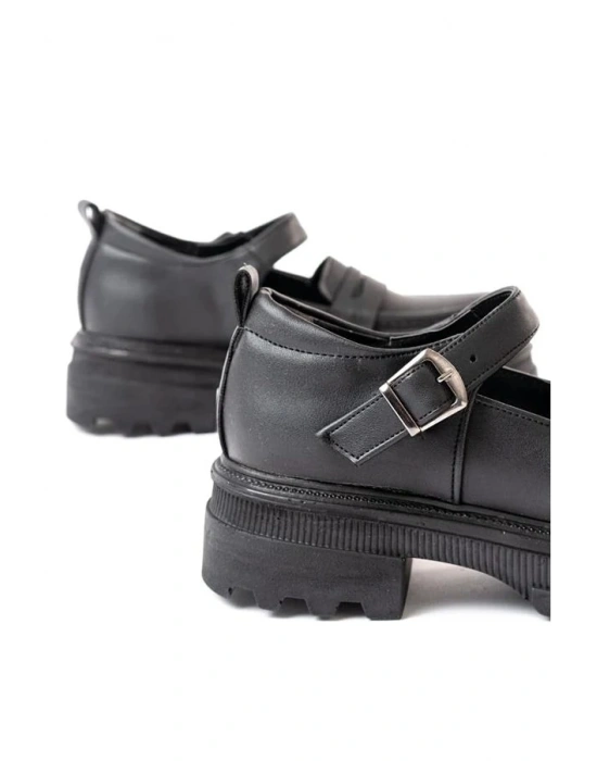 Kadın Tabanlı Mevsim Yüksek Bağcıksız Modern Loafer Ayakkabı