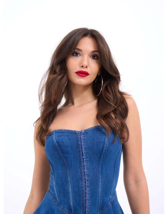 6807 KOT ELBİSE-MAVİ