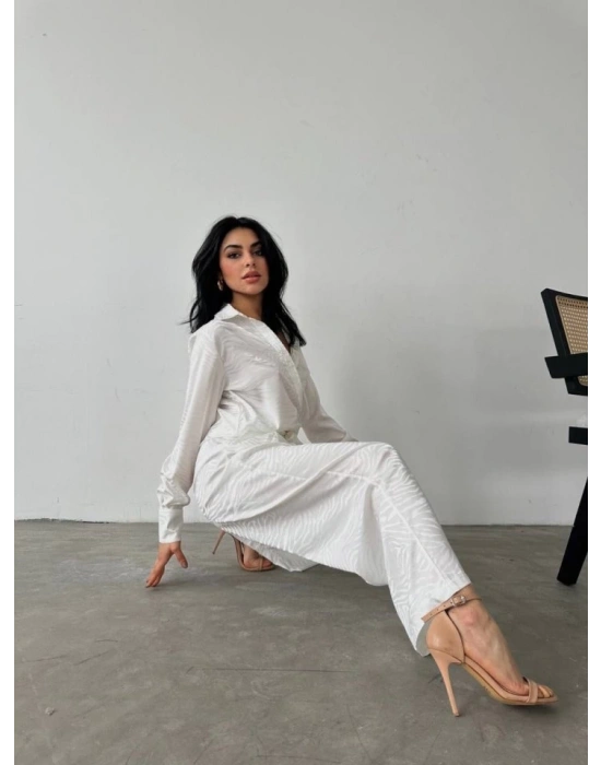 Gömlek - Pantolon Saten İkili Takım