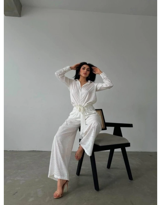 Gömlek - Pantolon Saten İkili Takım