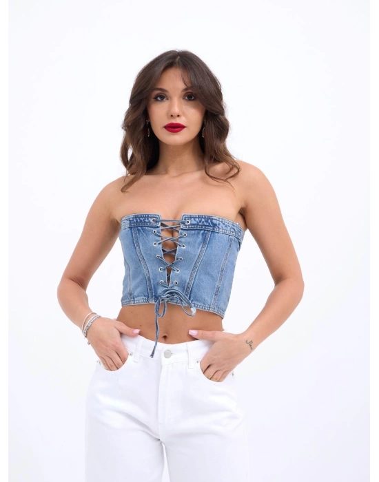 6878 KOT CROP-MAVİ