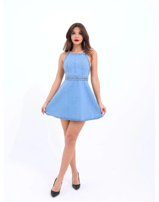 6952 KOT ELBİSE-MAVİ