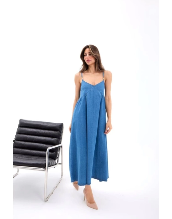 7349 KOT ELBİSE-MAVİ