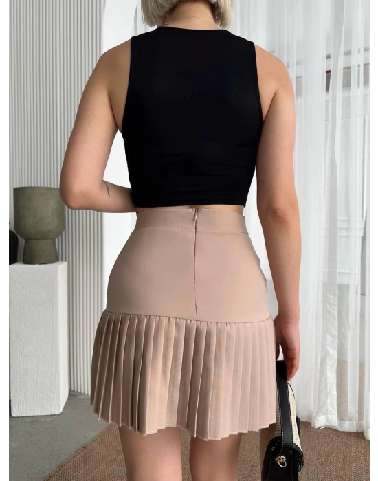 Altı pliseli mini etek