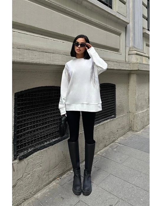 Angelina Metalize Sarkaçlı Sweatshirt 8048 -08