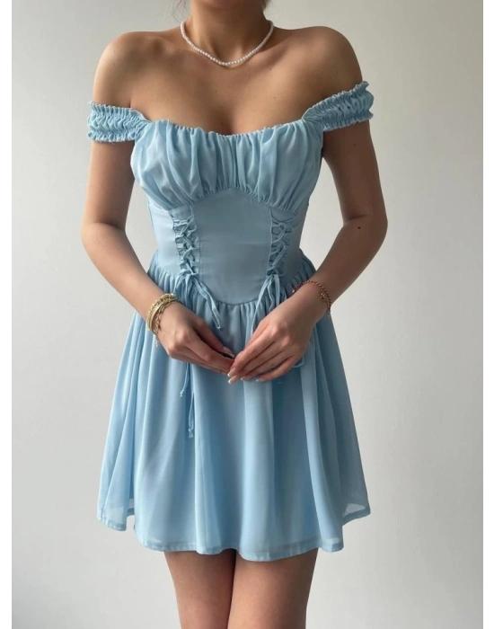 Aria Büzgü Askılı Elbise