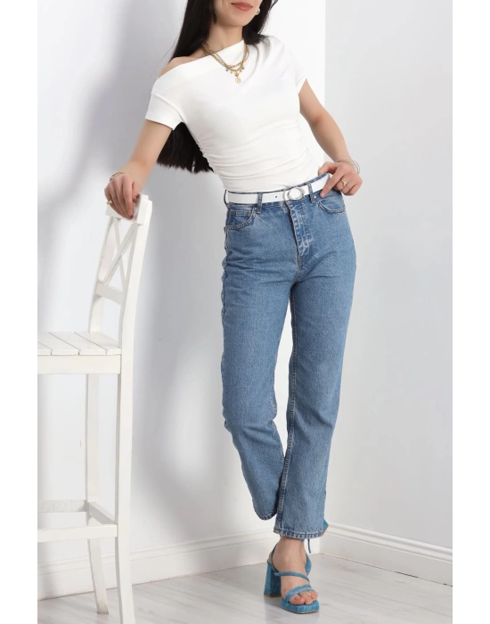 Asimetrik Yaka Body Beyaz - 30227.1892.