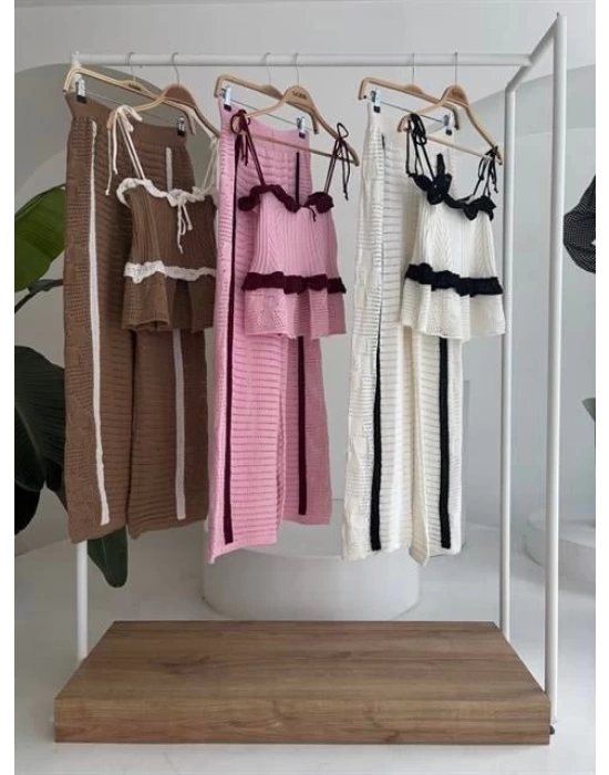 Askılı Bluz Pantolon Triko Takım 10114