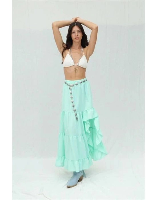 Audrey Fıfrlı Yırtmaç Detay Etek 4037